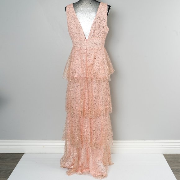 NWT Laundry by Shelli Segal Sequined Tiered   Gown - Picture 6 of 9